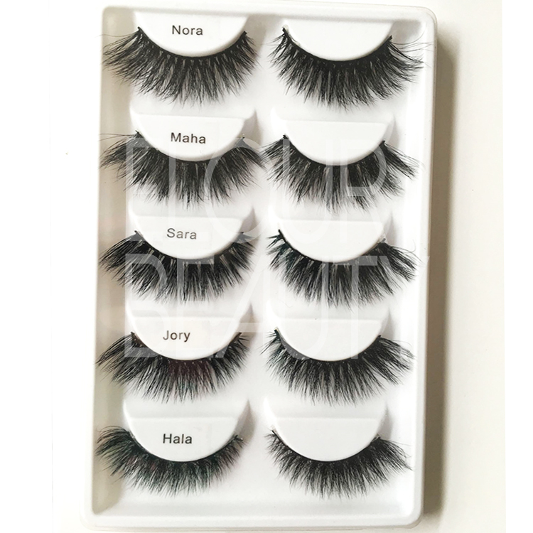 Hot selling glamorous 3D real mink eyelashes in 5pairs ES47